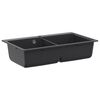 vidaXL Keitti&ouml;allas kaksinkertainen Graniitti 86 x 51 x 30 cm
