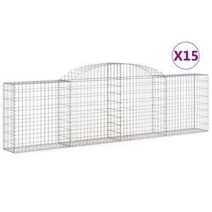 vidaXL Kaarevat kivikorit 15 kpl 300x30x80/100 cm galvanoitu rauta