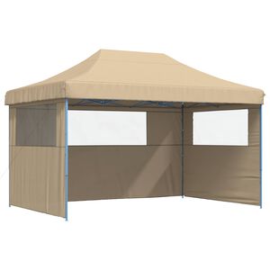 vidaXL Taitettava pop-up juhlateltta 3 sivusein&auml;ll&auml; beige