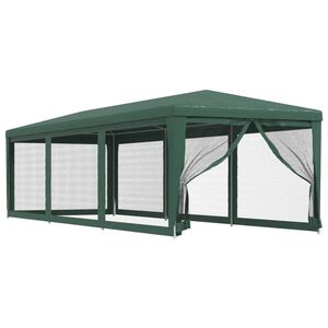vidaXL Juhlateltta 8 verkkosivusein&auml;&auml; vihre&auml; 3x9 m HDPE