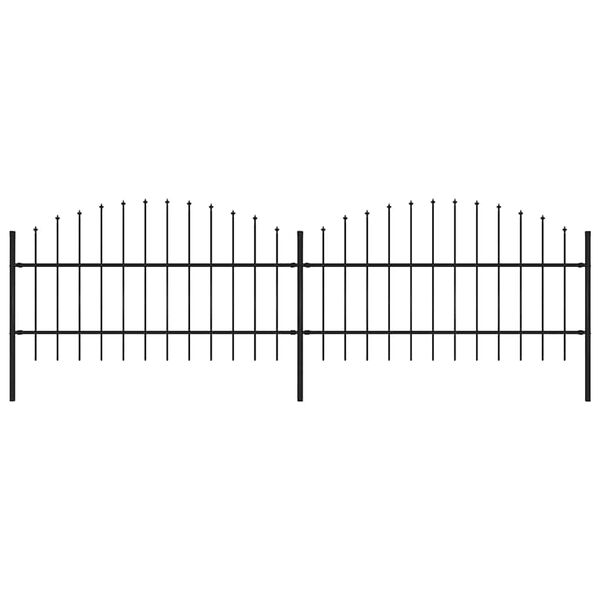 vidaXL Puutarha-aita keih&auml;sk&auml;rkinen ter&auml;s 359x100 cm musta