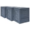vidaXL Puutarhan kompostit 3 kpl 60x60x73 cm 780 l harmaa