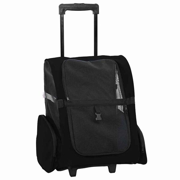vidaXL Lemmikkik&auml;rryt 3-in-1 Musta 48x32x(57-106) cm Oxford-kangas