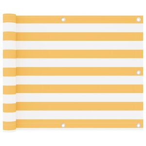 vidaXL Parvekkeen suoja valkoinen ja keltainen 75x600 cm Oxford kangas