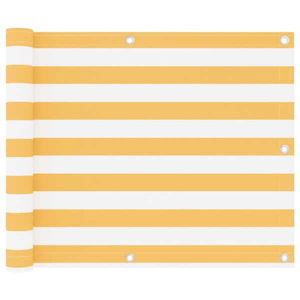 vidaXL Parvekkeen suoja valkoinen ja keltainen 75x600 cm Oxford kangas