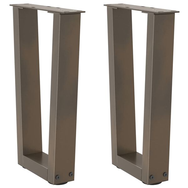 vidaXL Sohvapöydän jalat V-muotoiset 2 kpl luonnollinen teräs 28x(42-43,3) cm teräs