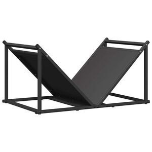 vidaXL Polttopuuteline musta 70x43x34,5 cm kylm&auml;valssattu ter&auml;s