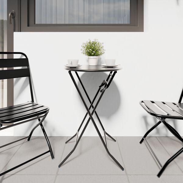 vidaXL Puutarhapöytä Antrasiitti 50 x 50 x 72 cm Teräs