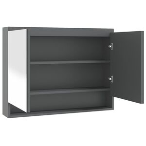 vidaXL LED kylpyhuoneen peilikaappi 80x15x60 cm MDF harmaa