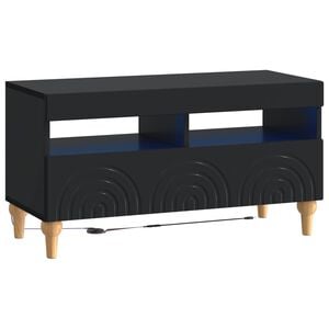 vidaXL LED TV-kaappi Musta Tekninen puu