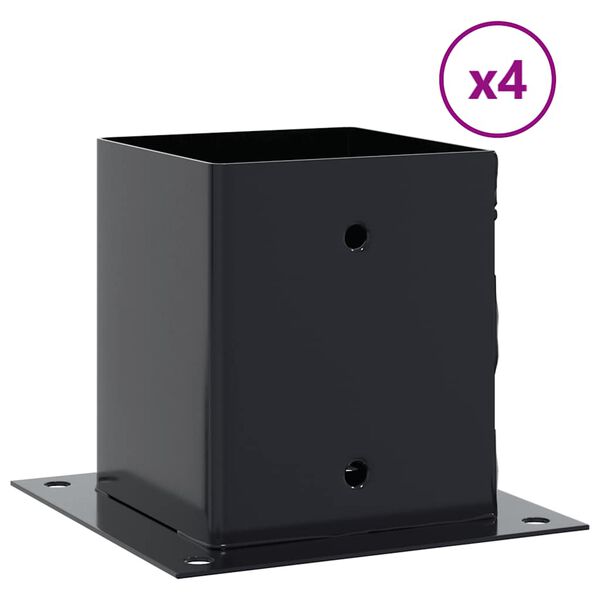 vidaXL Pylv&auml;iden pohjat neli&ouml; 4 kpl 101x101 mm jauhemaalattu ter&auml;s