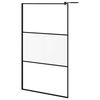 vidaXL Walk-in suihkusein&auml;ke 115x195 cm huurrettu ESG-lasi musta