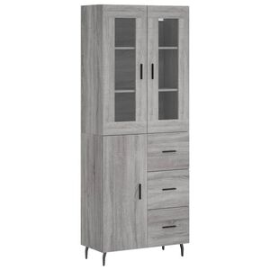 vidaXL Kaappi harmaa Sonoma 69,5x34x180 cm tekninen puu