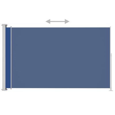vidaXL Sisäänvedettävä terassin sivumarkiisi 180x300 cm sininen