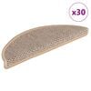 vidaXL Itsekiinnittyv&auml;t porrasmatot sisaltyyli 30 kpl 56x17x3 cm beige