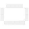 vidaXL TV-kaappi 8 pcs Valkoinen