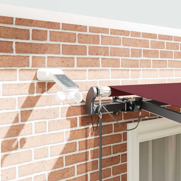 vidaXL Automaattimarkiisi LEDit viininpunainen 300x250 cm