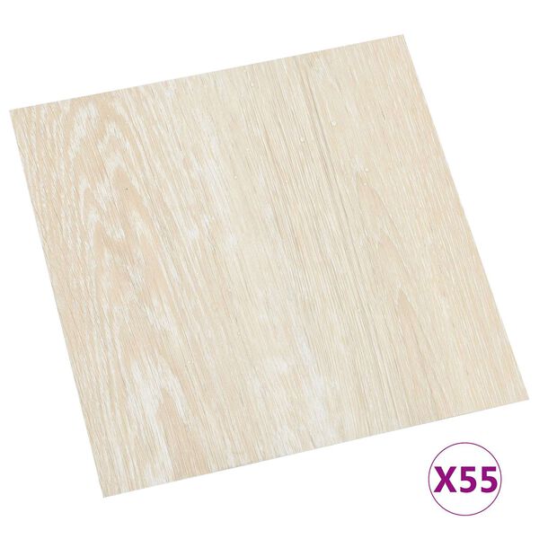 vidaXL Lattialankut 55 pcs Beige 5,11 m&sup2; Polyvinyylikloridi