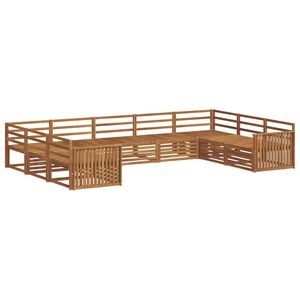 vidaXL Ulkosohvakokoelma 9 pcs Luonnollinen Tihe&auml; akasiapuu