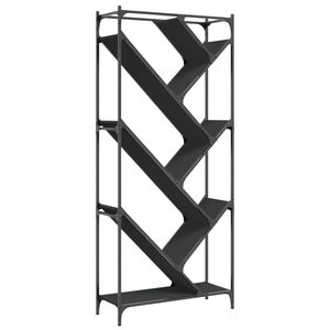 vidaXL Kirjahylly musta 79x30x180 cm tekninen puu ja metalli