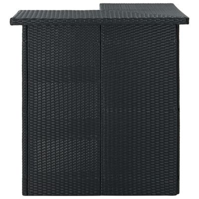 vidaXL Kulmabaaripöytä musta 100x50x105 cm polyrottinki
