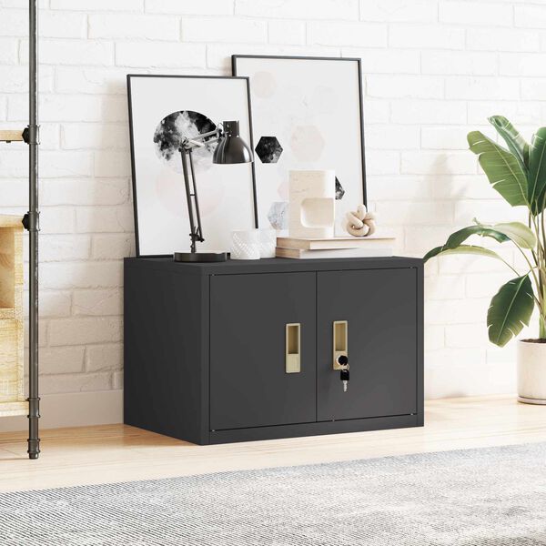 vidaXL S&auml;ilytyskaappi Musta 60 x 40 x 40 cm Kylm&auml;valssattu ter&auml;s