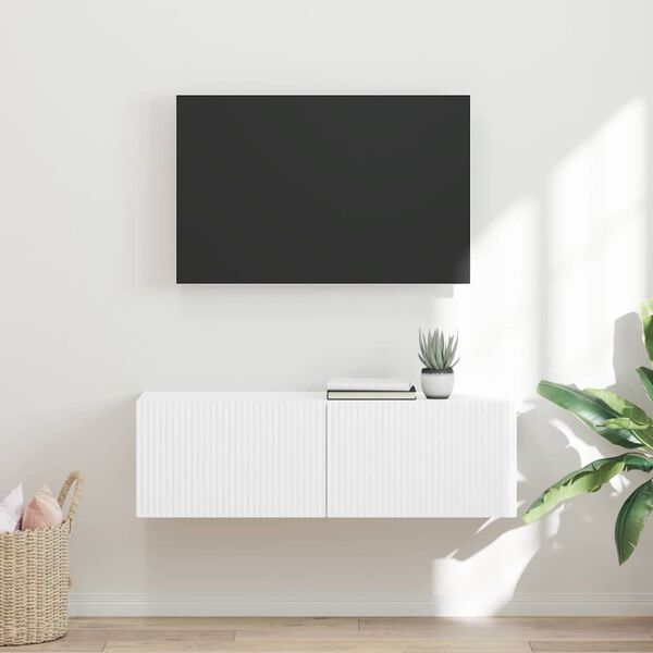 vidaXL TV-sein&auml;kaappi Valkoinen 98 x 31 x 29,5 cm Tekninen puu