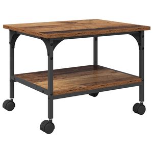 vidaXL Tulostinpidike Vanha Puu 50 x 40 x 38 cm Tekninen puu