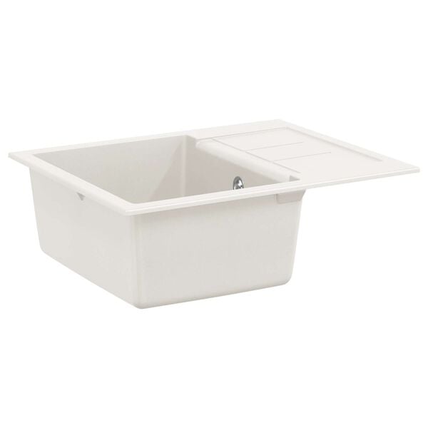 vidaXL Allas Valkoinen 620 x 500 mm 80% kvartsia ja 20% hartsia