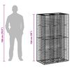 vidaXL Gabion Kohotettu Peti Hopea 90 x 50 x 150 cm Galvanoitu ter&auml;s