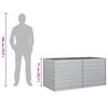 vidaXL Korotettu kukkalaatikko 160x80x77 cm galvanoitu teräs hopea