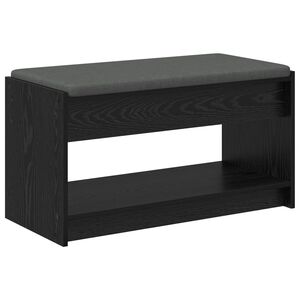 vidaXL Halli penkki Musta Tammi 83 x 38 x 45 cm Insin&ouml;&ouml;ripuu ja kangas