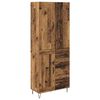 vidaXL Korkea kaappi 2 kpl Vanha puu 69,5 x 34 x 180 cm Tekninen puu