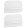 vidaXL Sein&auml;hylly 2 kpl valkoinen 60 x 13,5 x 37,5 cm Tekninen puu