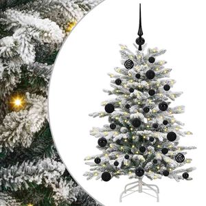 vidaXL Salkomallinen tekoinen joulukuusi Valkoinen 120 cm PE ja PVC