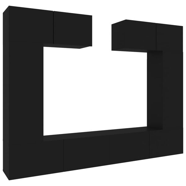 vidaXL 6-osainen TV-kaappisarja musta tekninen puu