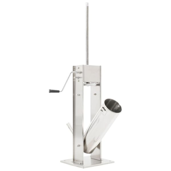 vidaXL Manuaalinen makkarant&auml;ytt&ouml;kone hopea 7 l ruostumaton ter&auml;s