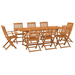 vidaXL 9-osainen Puutarharuokailuryhm&auml; 220x90x75 cm t&auml;ysi akaasiapuu