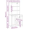 vidaXL Korkea kaappi Artisan tammi 69,5 x 34 x 180 cm
