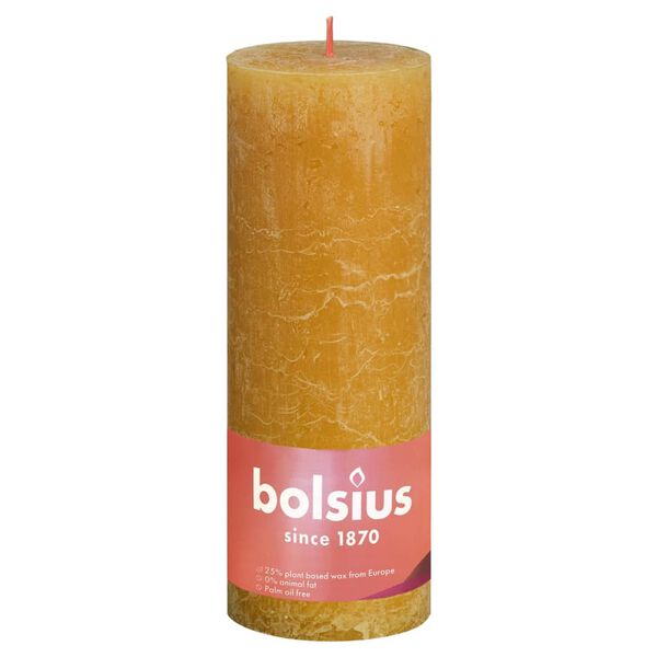 Bolsius Pilarikynttil&auml;t Shine 4 kpl 190x68 mm hunajakennon keltainen