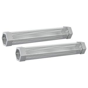 vidaxl Savustustubia 2 kpl 5 x 5 x 30 cm Ruostumaton ter&auml;s 304 Hopea