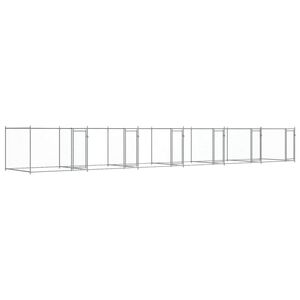 vidaXL Koiranh&auml;kki ovilla harmaa 12x2x1,5 m galvanoitu ter&auml;s