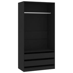 vidaXL Vaatekaappi musta 100x50x200 cm tekninen puu