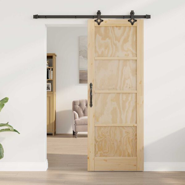 vidaXL Liukuovi ORKDAL Ruskea 73,5 x 198,5 cm Massiivinen m&auml;nty