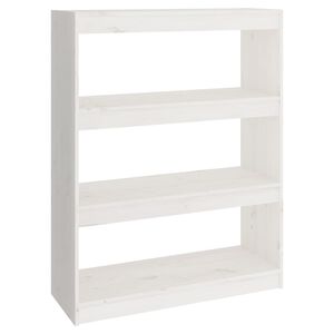 vidaXL Kirjahylly/tilanjakaja valkoinen 80x30x103,5 cm t&auml;ysi m&auml;nty