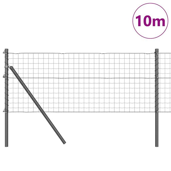 vidaXL Aita ja Tuki Harmaa 0,4 x 10 m Ter&auml;s ja PVC