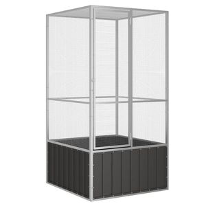vidaXL Lintuh&auml;kki antrasiitti 111x107x211,5 cm galvanoitu ter&auml;s