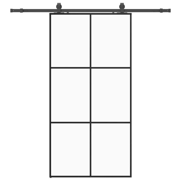 vidaXL liukuovi laitteistosarjalla musta 102x205 cm ESG lasi