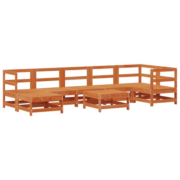 vidaXL Pihan oleskeluryhm&auml; 8 pcs Vahans&auml;vyinen Ruskea Massiivim&auml;nty