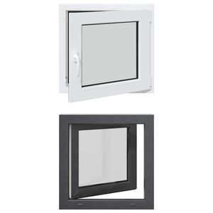 vidaXL Kellari-ikkuna RISOR 50 x 50 cm PVC ja lasi Antrasiitti